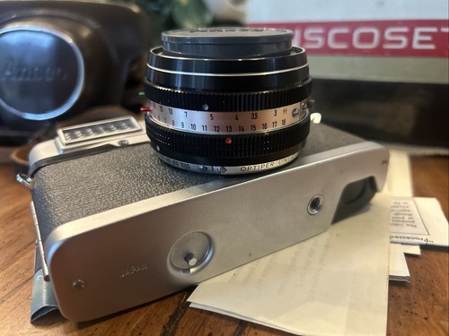 Ansco Anscoset 45mm Camera w/f/2.8 Rokkor Lens w/ Leather Case, Box, Manual ++ - Picture 8 of 12