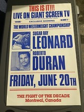 Vintage Original Sugar Ray Leonard vs Roberto Duran Boxing poster Free Program