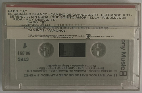 JOSE ALFREDO JIMENEZ - 15 AUTENTICOS EXITOS - 1984 MEXICAN TAPE, RANCHERAS - Picture 2 of 5