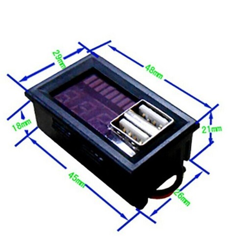 12V Voltmeter LED Display Digital Panel-Meter KFZ Auto Spannungsanzeige USB - Bild 10 von 10
