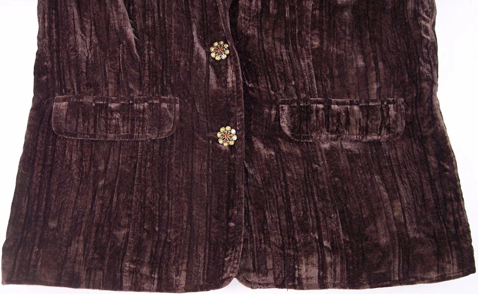 NEW NY Collection Chocolate Brown Crushed Fabric Lined Blazer, Medium, $72 - Изображение 4 из 4