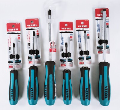 Vessel Megadora No.900 JIS Standard Screwdriver 6 Variations Japan New