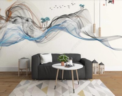3D Abstract Mountain Landscape Self-adhesive Removeable Wallpaper Wall Mural