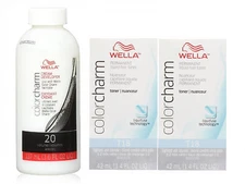 WELLA Color Charm T18  Lightest Ash Blnd Toner 2 pcs w/Color Charm 20V Dev 3.6oz