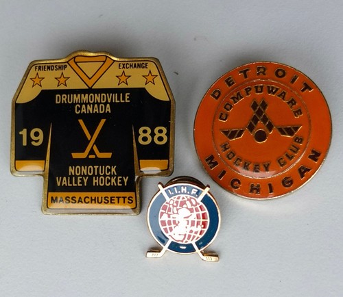 Vintage Ice Hockey Pins, Nonotuck Valley Hockey, Compuware Hockey Club, I.I.H.F. - Picture 3 of 3