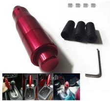 Aluminum Metal Car Automatic Gear Stick Shift Knob Shifter Lever With Button Red