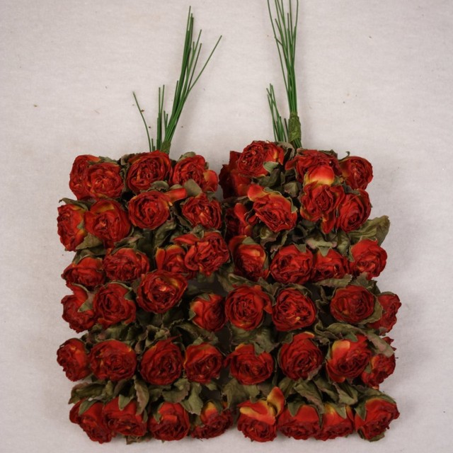 Artificial Mini Rose Pick Deep Red (48 Piece Lot) 00102770180 eBay