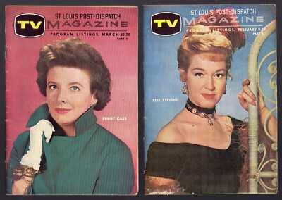 LOT OF 2 / 1959 ST LOUIS POST DISPATCH TV GUIDE/PEGGY CASS & RISE STEVENS