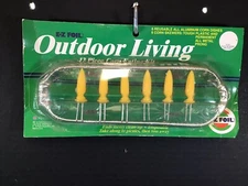 Vintage E Z Foil Outdoor Living Aluminum Re Usable Corn Dishes with Skewers NEW