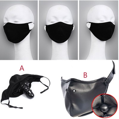 Face Mask with Silicone Gags Open Mouth Spandex Half Face Binding Plugs