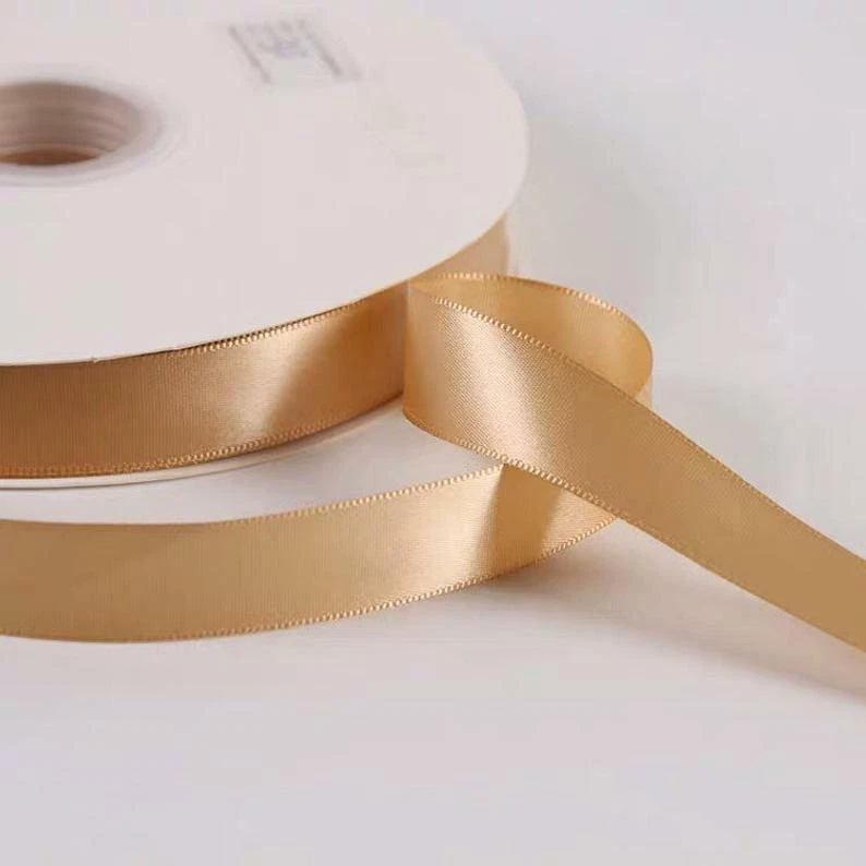 91m Champagne Satinado Poliéster Cintas Navidad Boda Favor Caja Envoltura Regalo Foto 4 de 4