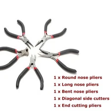 5pcs Jewelers Pliers Set Jewelry Making Beading Wire Wrapping Carbon Steel New