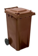 Brown 240 Litre Wheelie Bin - UK Manufactured - Standard Council Household Size