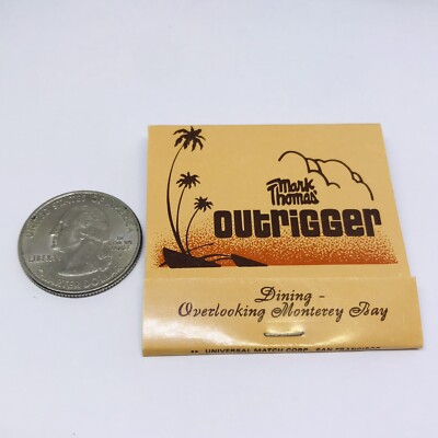 MARK THOMAS OUTRIGGER NEW VINTAGE MATCHBOOK MONTEREY BAY OYSTERS & COMPANY
