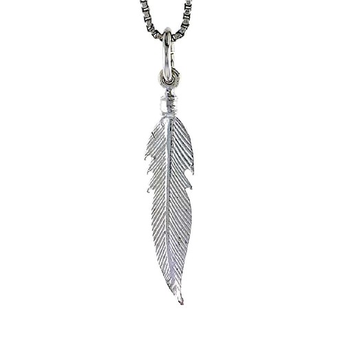 Sterling Silver Feather Pendant / Charm 