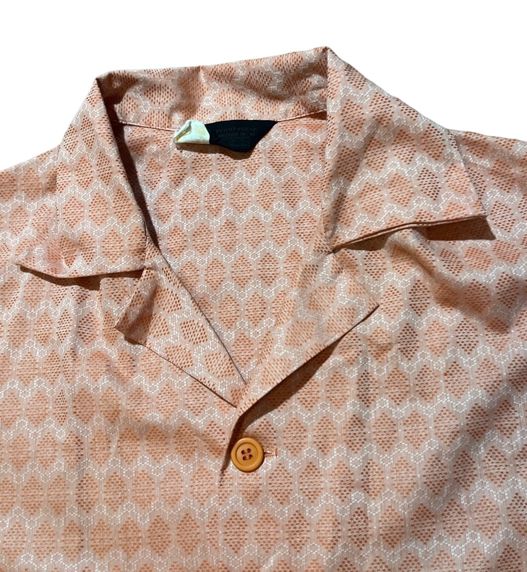 Vintage Sears Shirt Mens Size M 60s 70s Pajama Sleep Overshirt 