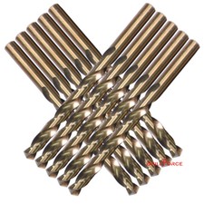 DRILLFORCE 10PCS 1/8" COBALT DRILL BIT SET HSS M35 TWIST TOOLS METAL DRILL BITS