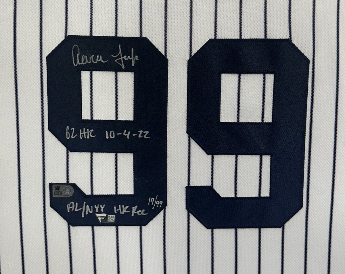 Aaron Judge Signed Game Jersey Framed 62 HR Record Yankees /99