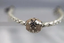 Authentic Chamilia Bead 2016 'Snow Star' Crystal & Cream Enamel #2025-2028 NIB