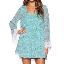 Show Me Your MuMu Tunic Dress Crochet Lace Size Small Portabella Bell Sleeve