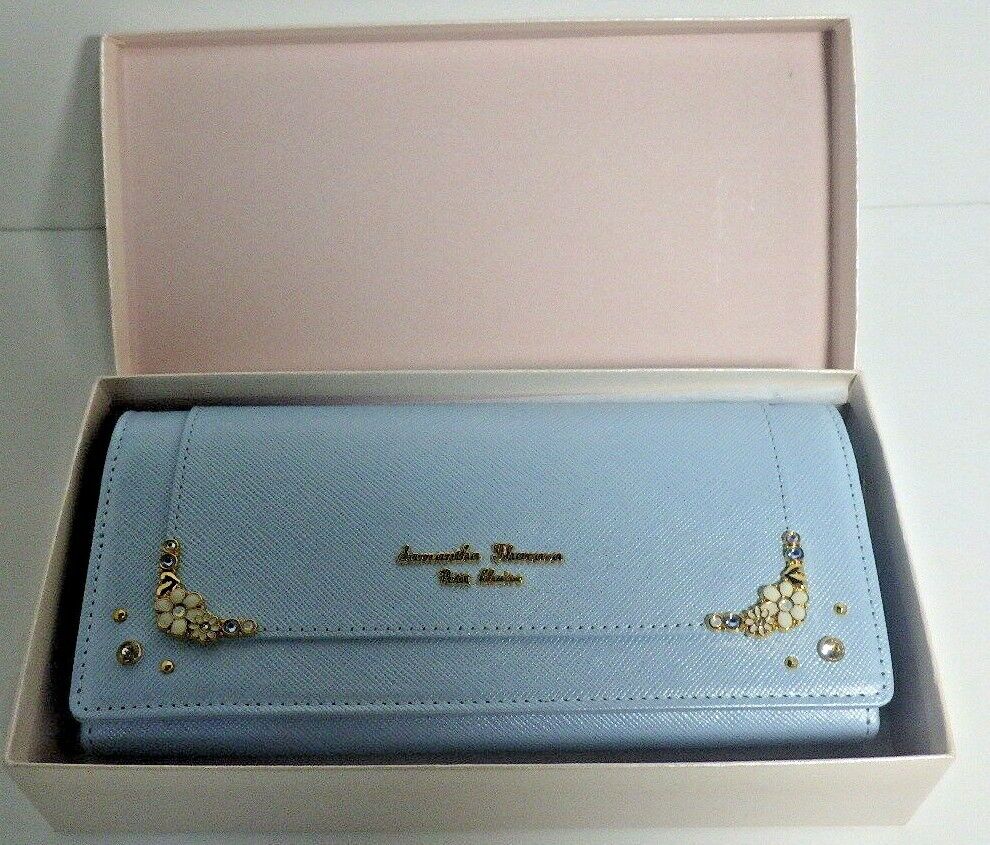 SAMANTHA THAVASA Petit Choice Zipper Long Wallet Synthetic Leather light  blue