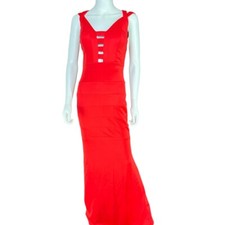 Classy Red Long Formal Fitted Party Dresss Size Medium for Prom Ball