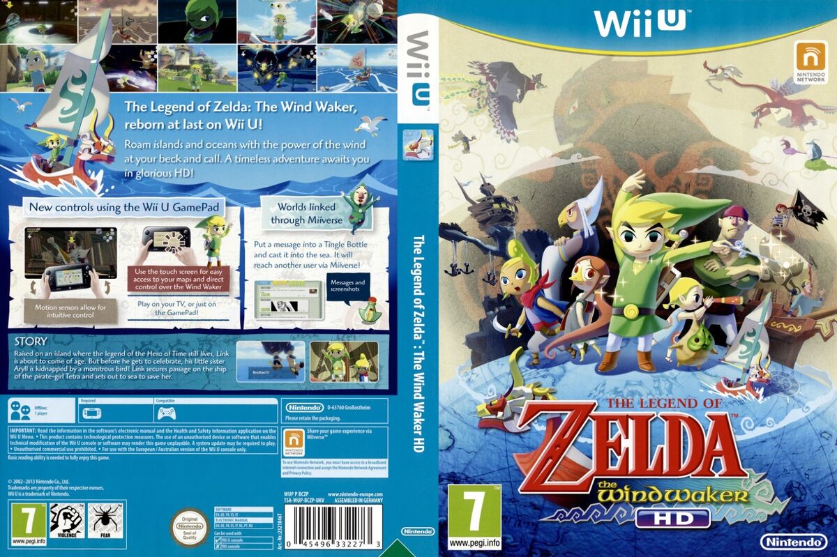 Legend of Zelda: the Wind Waker HD Cover Art Work Inlay Insert