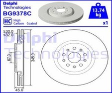 DELPHI 2X Disque De Frein Avant Ø345 Mm Pour Maserati Levante Tout Terrain
