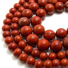 Natural Red Poppy Jasper Smooth Polished Round Gemstone Beads 6mm 8mm - PG303