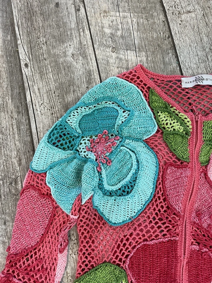 Vintage Marisa Christina Colorful Cardigan Sweater Sz Small - Image 4 of 4