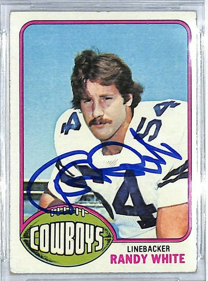 1976 Topps RANDY WHITE Signed Auto Cowboys Rookie Card #158 Beckett BAS Slabbed - Image 2 of 4