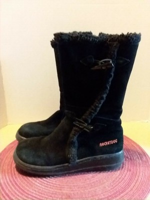 rocket dog black suede boots