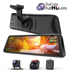 AUTO-VOX 9.35" OEM Front Rear View Mirror Camera Dash Cam w/Detached Front Lens
