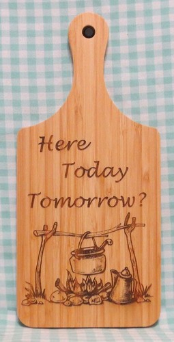 Here Today, Tomorrow? Engraved Bamboo Cutting Board Camping Small Kitchen - 第 1/6 張圖片