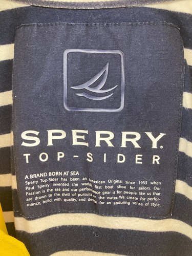 Sperry Top Sider Jacket Mens M Yellow Nautical Boating Cargo - Picture 6 of 10