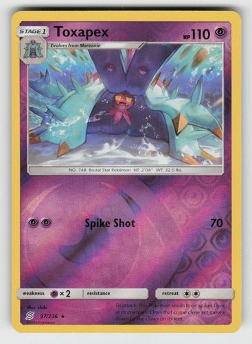 Reverse Holo Toxapex 97/236 Rare Unified Minds Near Mint