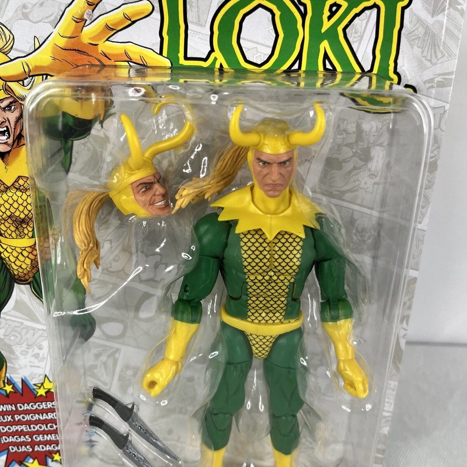 Boneco de ação Marvel Legends Retro Series Loki escala 6" Hasbro - Imagem 2 de 4