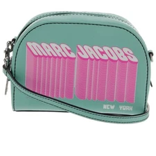 Marc Jacobs Teal and Pink Crossbody Bag Saffiano Leather purse travel $340