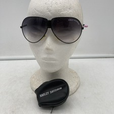 Vtg NEW Harley Davidson Folding Collapsible Black Aviator Sunglasses w/ Case