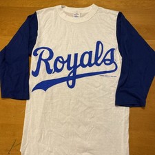 Vintage Champion Kansas City Royals 3/4 Raglan Sleeve Jersey Size Medium 1987