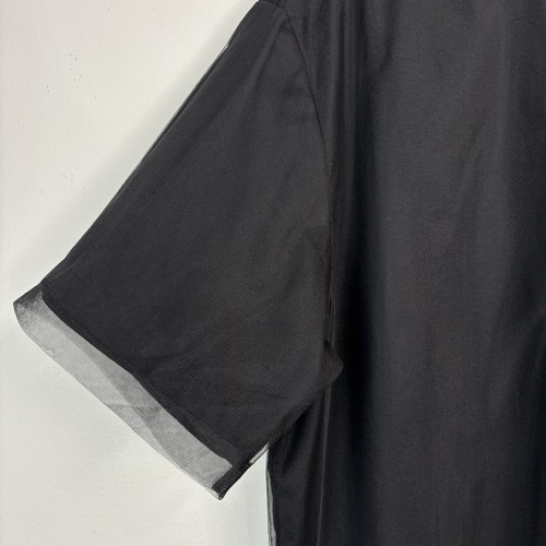 Simone Rocha x H&M Shirt Mens Black Tulle Mesh Large Graphic Print Short Sleeve - Picture 15 of 20