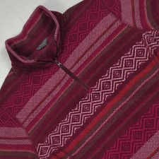 Eddie Bauer Aztec Southwestern Quarter Zip Fleece Pullover Women's Size Medium
