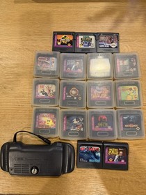 Sega Game Gear Game Lot 17 Games + Power Back