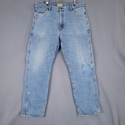 C.E. Schmidt Men's Jeans Light Blue 31x30 Denim Workwear Patch
