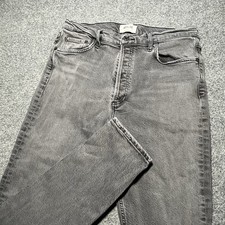 AGOLDE Nico Jeans Womens 29 High Rise Slim Fit Washed Grey Charcoal Button Fly