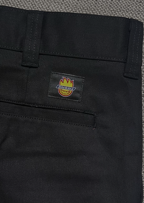 DICKIES X SPITFIRE MENS SKATEBOARDING BLACK WOVEN TWILL PANTS SIZE