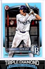 2025 Bowman Draft 1st Taitn Gray Prospects Sky Blue #290/499 TB Rays G329
