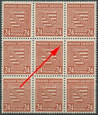 SBZ Provinz Sachsen 1945 Provinzwappen Plattenfehler 82 X II postfrisch gepr&uuml;ft