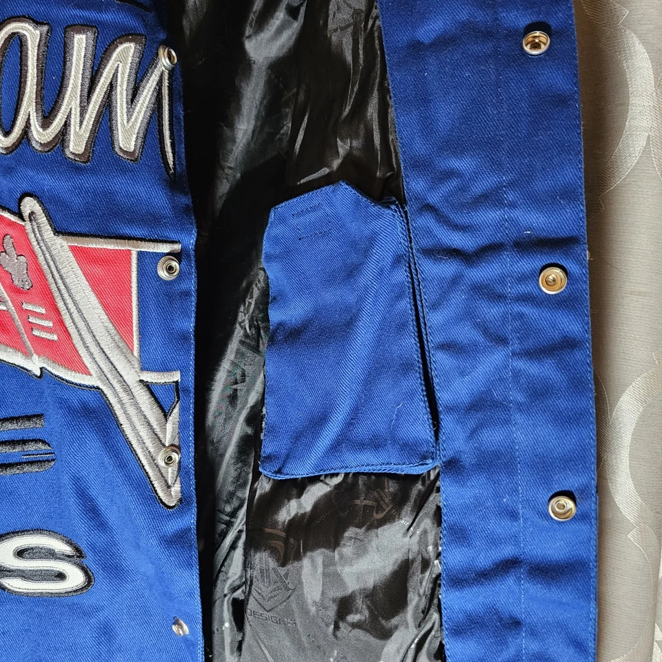 Camaro Black Blue Pit Crew Jacket - GM by RR Designs Chevrolet Racing mens Med - Image 4 of 4