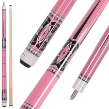 48/58 Inch Maple Cue Stick, Short Pool Cue Stick for Beginners, Canadian Maple